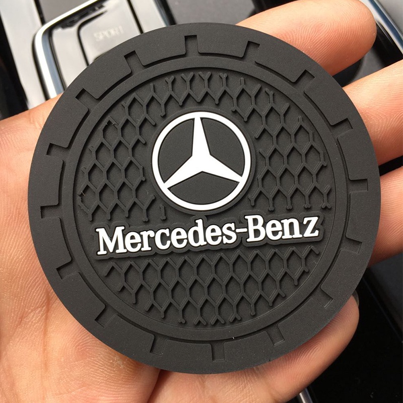 แผ่นซิลิโคนรองแก้วน้ํา กันลื่น อุปกรณ์เสริม สําหรับรถยนต์ Mercedes Benz AMG A B R G Class GLK GLA C200 E200 1 ชิ้น