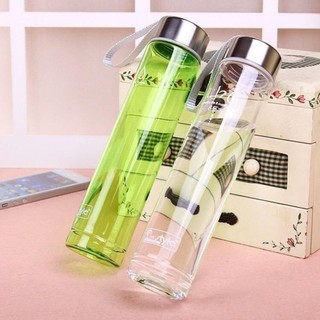 *NEW*กระบอกน้ำพลาสติกใส 400ml. สูง20ซม. มีเชือกหิ้ว ขวดน้ำพลาสติก กระบอกใส่น้ำ กระบอกน้ำ [BB373]