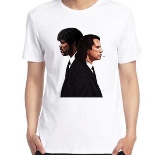 oversize T-shirt เสื้อยืด พิมพ์ลาย Pulp Fiction V6 John Travolta Samuel L สไตล์คลาสสิก เสื้อยืด พิมพ์ลายกราฟฟิค J movie