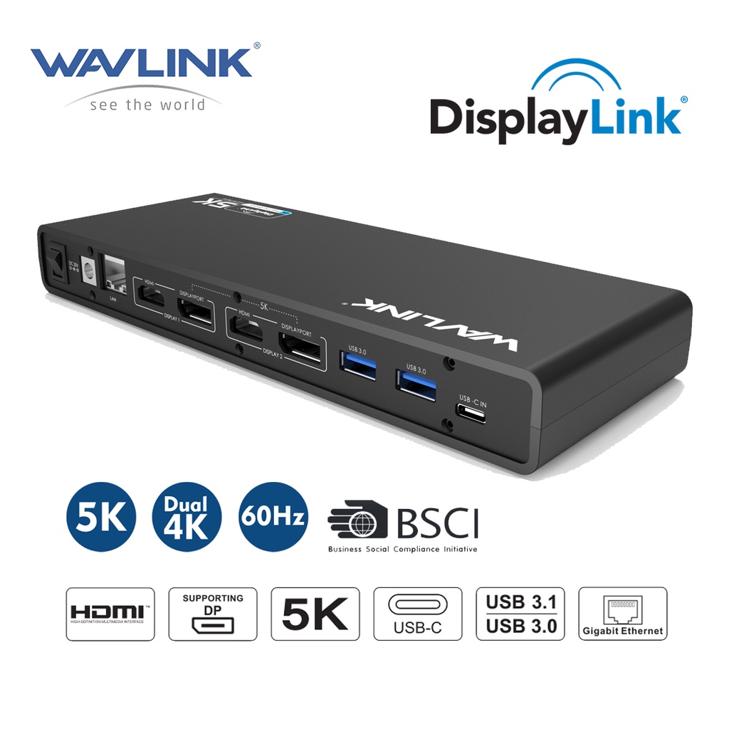 Wavlink ฮับ USB 5K dual 4K HDMI สําหรับแล็ปท็อป Shopee Thailand