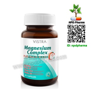 Vistra Magnesium Complex #30เม็ด วิสทร้า แมกนีเซียม คอมเพล็กซ์