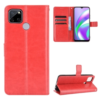 เคสโทรศัพท์หนัง PU ฝาพับ พร้อมช่องใส่บัตร และสายคล้อง หรูหรา สําหรับ Realme C12 Narzo 20