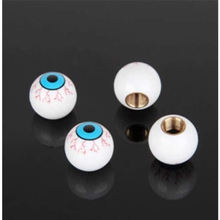 ราคาต่อ 4 ชิ้น จุกลม จุ๊บลม ฝาปิดที่เติมลม ลูกตา หนูผี Tire Valve Stem Caps with Eyeball Shape ratfink Car/Bicycle