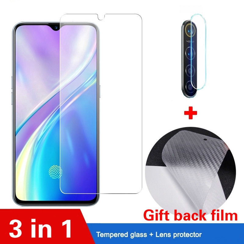 [3In1] ฟิล์มกระจกนิรภัยกันรอยหน้าจอสําหรับ Vivo Y11 Y12 Y15 Y17 Y19 Y91 Y91C Y91i Y93 Y95 Y81 Y81i Y85 V11 V11i Y71 Y20I 9H
