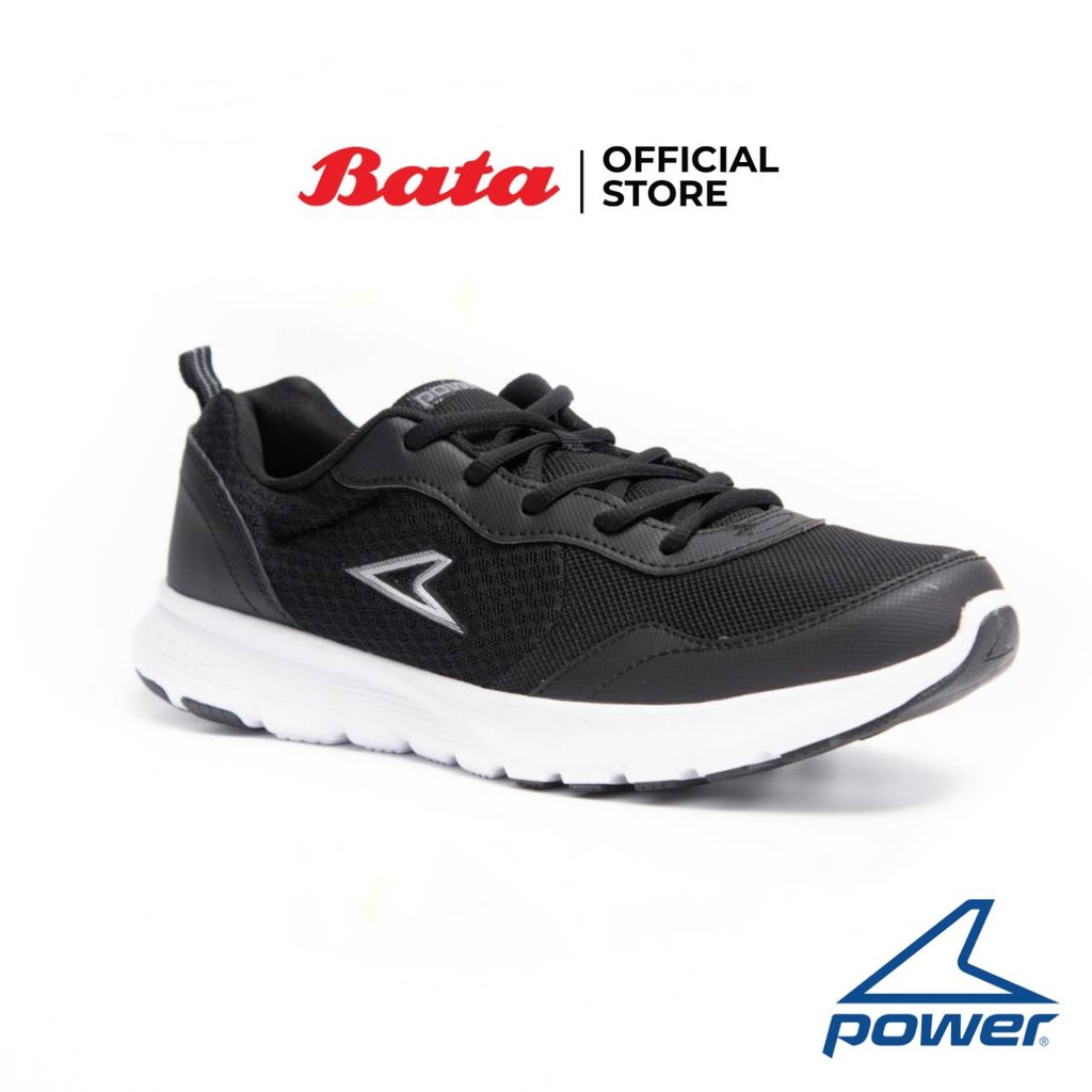 Bata Power รองเท้ากีฬา รองเท้าวิ่ง แบบผูกเชือก สำหรับผู้ชาย รุ่น Wave Accent สีดำ รหัส 8186002