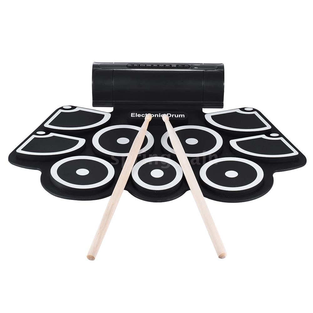 Portable Electronic Roll Up Drum Pad Set 9 Silicon Pads Built-in ...
