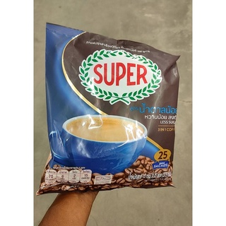 🔥ยอดนิยม!! ซุปเปอร์กาแฟ โลว์ ชูการ์ กาแฟปรุงสำเร็จ 3 อิน 1 ชนิดผง 15กรัม x 25 ซอง Super Coffee Low Sugar 3 in 1 Coffee M