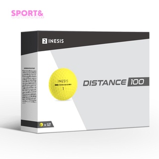 INESIS ลูกกอล์ฟ รุ่น DISTANCE 100 แพ็ค 12 ลูก สำหรับผู้เล่นมือใหม่ (ตั้งแต่ไม่มีอันดับจนถึงแฮนดิแคป 30)