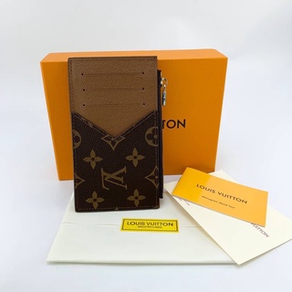 LOUIS VUITTON EBENE MONOGRAM LEATHER CARD HOLDER PINCE  กระเป๋าใส่นามบัตร หลุยส์วิตตองสีน้ำตาล ลายตหัวหนังสือ โมโนแกรม