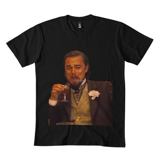 เสื้อยืด แขนยาว ลายตลก l-eonardo Dicaprio Django Meme Classic DMN10 สีดํา