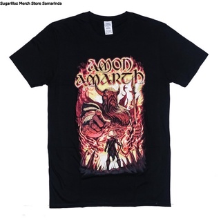 คอลูกเรือเสื้อยืดคอกลมเสื้อยืด พิมพ์ลายวง Amon AMARTH ODEN WANTS YOU ไซซ์ Mผ้าฝ้ายแท้