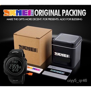 EI นาฬิกาชาย มีเข็มทิศดิจิตอล รุ่น SK-1231 ของแท้ 100 %  Mens LED tal Sports Watches Shock Resist สไตล์สปอร์ต 8SmK