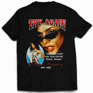 เสื้อยืดครอปเสื้อยืด พิมพ์ลาย Aaliyah Try Again Rep สไตล์วินเทจ ของขวัญ สําหรับผู้ชายS-5XL