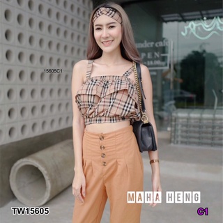 👗Pfashion [ส่งไว!!🚛] P15605 Set 3 เสื้อกล้ามลาย + ที่คาดผม + กางเกงขายาว