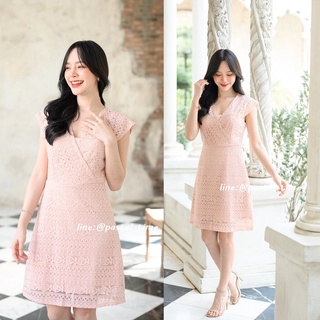 Classy Lace Dress : สีชมพู [Made by Pastel Time]