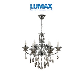 LUMAX โคมไฟแขวนเเพดาน โลหะ แก้วคริสตัล รุ่น PSC50  ขัวหลอด E14 สีโครเมียม