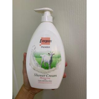 ปลอมคืนเงิน Evergreen Palmera Moisturizing Shower Creme 1000ml ครีมอาบน้ำทำความสะอาดด้วยส่วนผสมที่สกัดจากนมแพะ