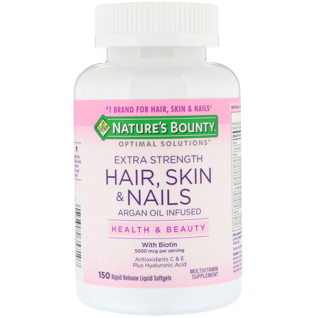 Nature's Bounty, Optimal Solutions, Extra Strength Hair, Skin &amp; Nails, 150 Rapid Release Liquid Softgels