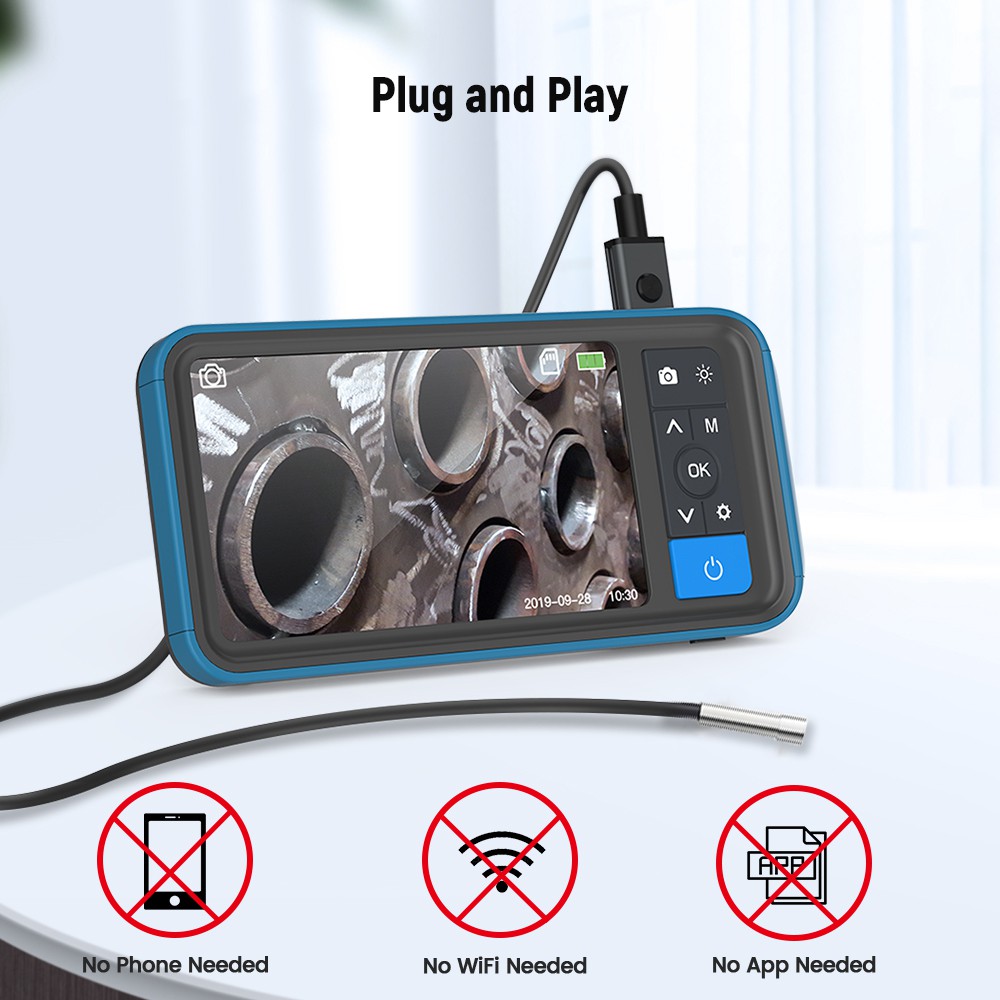 MINI 4.5inch HD Color Screen Digital Endoscope 5.5mm Single Lens IP67 ...
