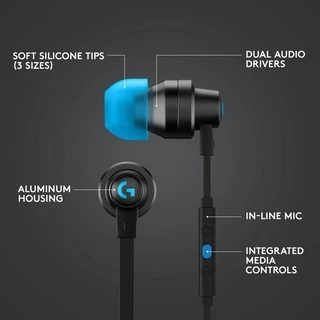 (มีส่งด่วน) LOGITECH G333 หูฟังเกมมิ่ง GAMING EARPHONES WITH MIC AND DUAL DRIVERS -สีดำ หูฟังเกมมิ่ง