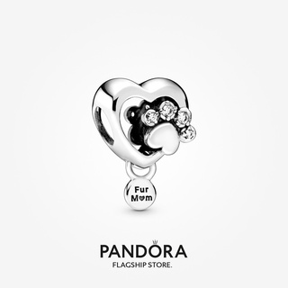 Pandora จี้อุ้งเท้าประกาย พิมพ์ลายหัวใจ ของขวัญวันเกิด สําหรับสุภาพสตรี p825