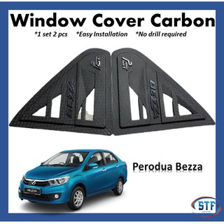 Perodua Bezza ฝาครอบบานเกล็ดหน้าต่างด้านหลัง คาร์บอน