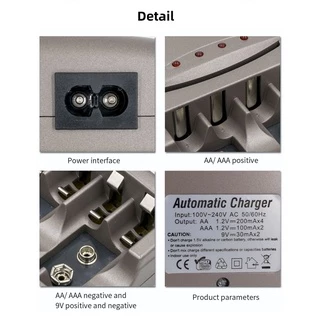 PALO เครื่องชาร์จถ่าน 1.2v Ni-CD Ni-MH AA/AAA/9V ถ่านชาร์จ