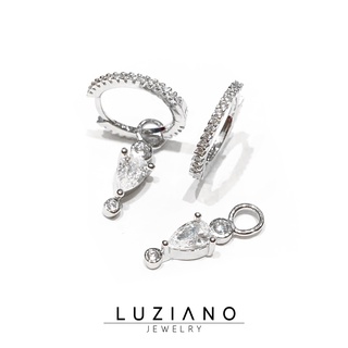 ส่งฟรี!~ ต่างหูเงินแท้ เพชร CZ💎 รุ่น La Rain - Luziano Jewelry ไม่ลอก ไม่ดำ ไม่แพ้ ต่างหูแฟชั่น ต่างหูเงิน เครื่องประดับ