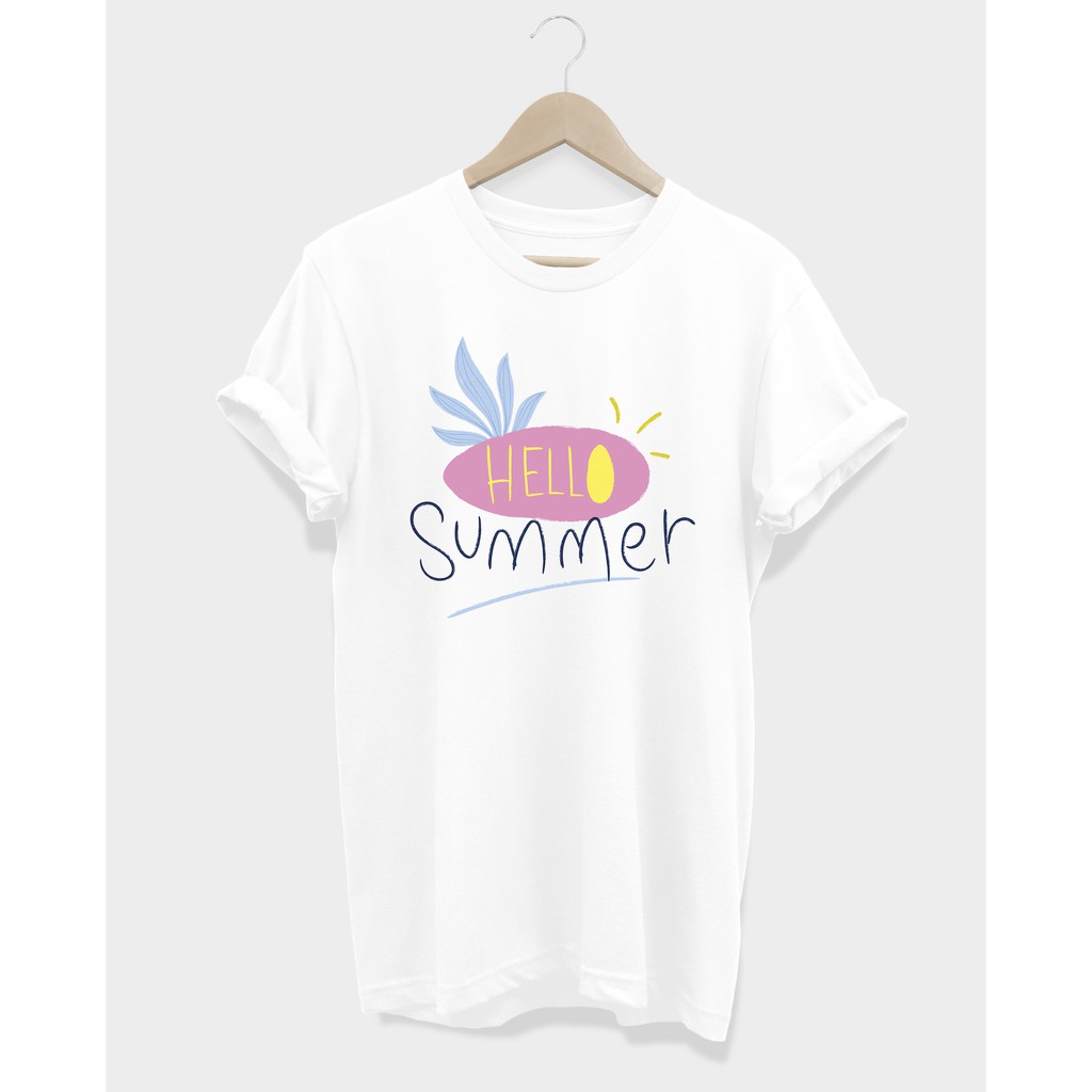 เสื้อยืดออกทริป HELLO SUMMER T-Shirt | Shopee Thailand