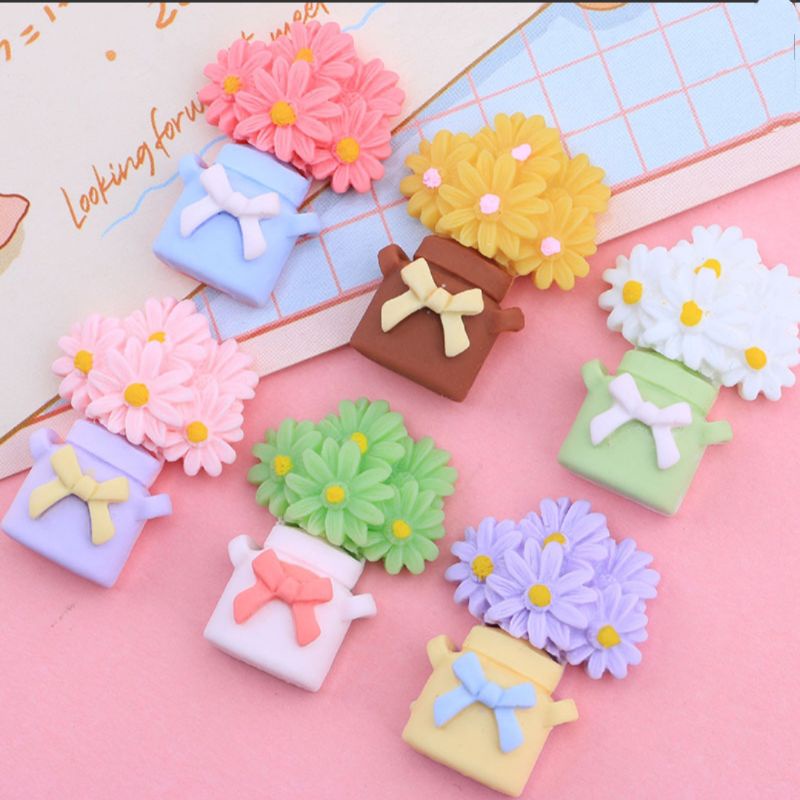 ช่อดอกไม้เรซิ่นDIY แพ็ค 2 ชิ้น ขนาด2.3*3cm.