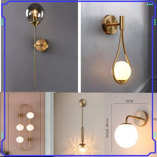 modern minimalist glass wall lamp ห้องนั่งเล่น นอร์ดิกสร้างสรรค์ห้องนอนเตียงไฟหน้ากระจกหน้า โคมไฟติดผนังพื้นหลังทางเดิน