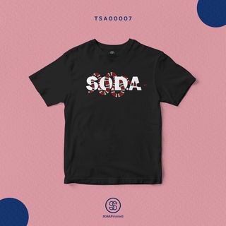 เสื้อยืด พิมพ์ลาย SODA SNAKE สีดำ ผ้านิ่มใส่สบาย (TS00007)