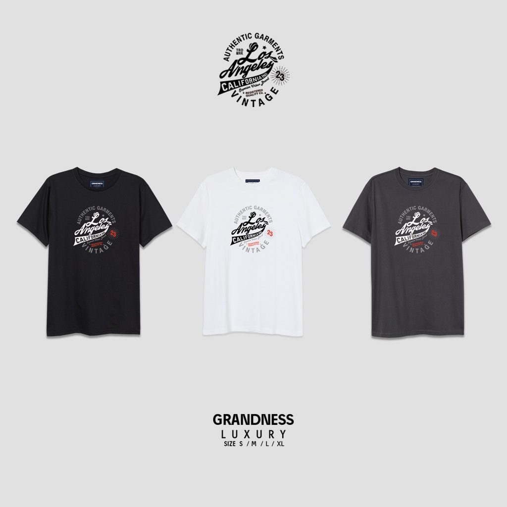 Grandness เสื้อยืด Luxury ลายกราฟิก รุ่น LX554-56 (ดำ/ขาว/เทา)