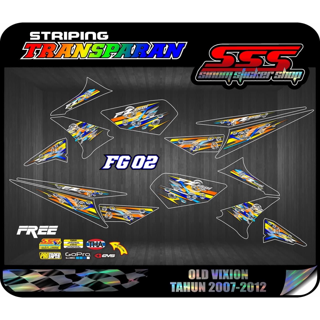โฮโลแกรมใส Striping Vixion Old Motif FG-02
