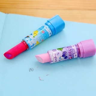 ยางลบทรงลิปสติกลายการ์ตูน คละสีคละลาย พร้อมส่ง ยางลบดินสอ ยางลบน่ารักๆ