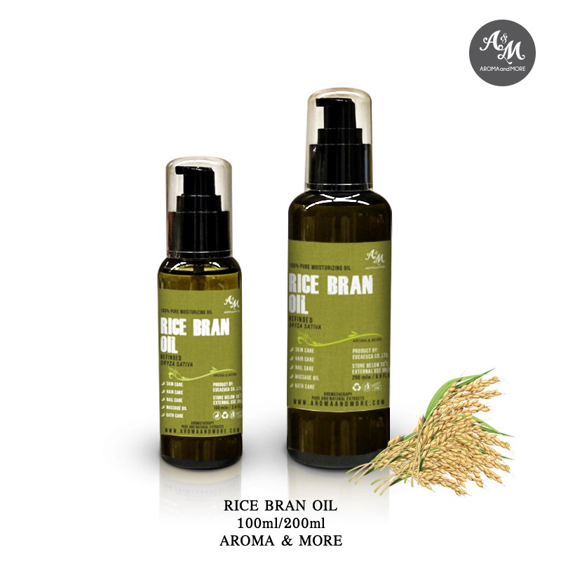 Aroma&More  RICE BRAN OIL Refined , น้ำมันรำข้าวบริสุทธิ์ รีไฟน์, ไทย Cosmetic Grade 100/200/1000ML