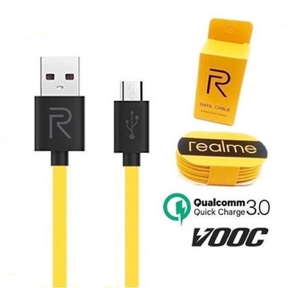 Realme VOOC QUALCOM 3.0 MICRO &amp; TYPE C สายเคเบิลข้อมูล