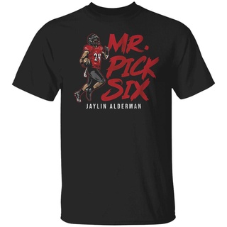 เสื้อยืด ผ้าฝ้าย 100% พิมพ์ลาย Jaylin Alderman สําหรับผู้ชาย เสื้อยืด พิมพ์ลาย Pick Six คุณภาพดี ราคาถูกที่สุด