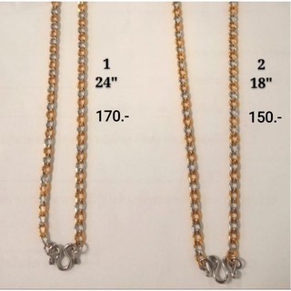 สร้อยคอสแตนเลสแท้ 2กษัตริย์(ไม่ลอกไม่ดำ) ขนาด3มิล มี2ขนาด