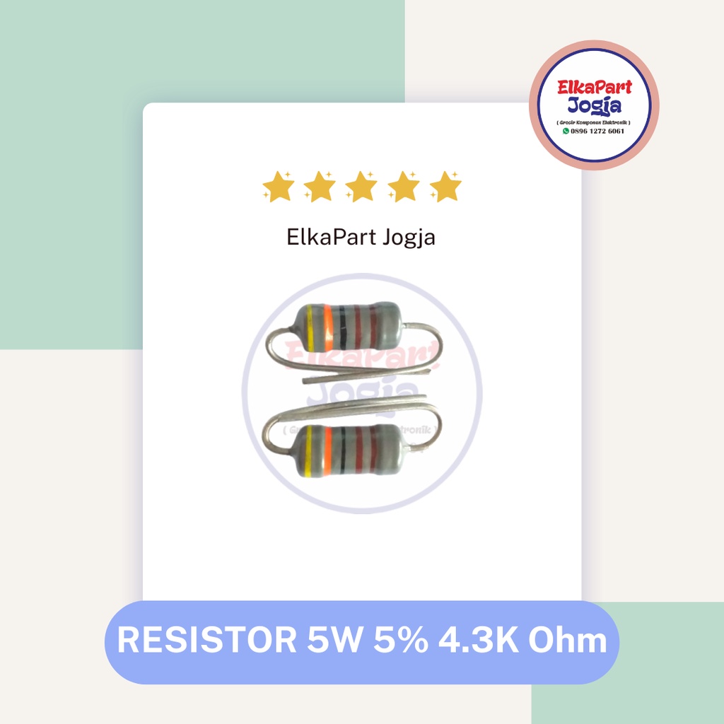 RESISTOR JAPAN 5W 5% 4.3K Ohm 4K3 ตัวต้านทานฟิล์มโลหะ