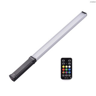 Andoer ไม้กายสิทธิ์แบบพกพา Rgb ไฟ Led 10W 9 สี Cri95 + 3200K-5600K 0-100% 12 ระดับ 7 Light Effects Universal 1/4 นิ้วพร้อมรีโมทคอนโทรล 2600Mah