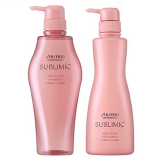 SHISEIDO SUBLIMIC AIRY FLOW SHAMPOO + TREATMENT ปริมาณ 500x2 มล.แชมพูสระผม + ทรีทเมนท์ (แพ็คคู่) สำหรับ ผมเส้นเล็ก ชี้ฟู