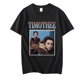 T-shirt  เสื้อยืดแขนสั้น ผ้าฝ้าย พิมพ์ลาย Timothee Chalamet สไตล์วินเทจ ยุค 90s แฟชั่นเรโทร สําหรับผู้ชายS-5XL