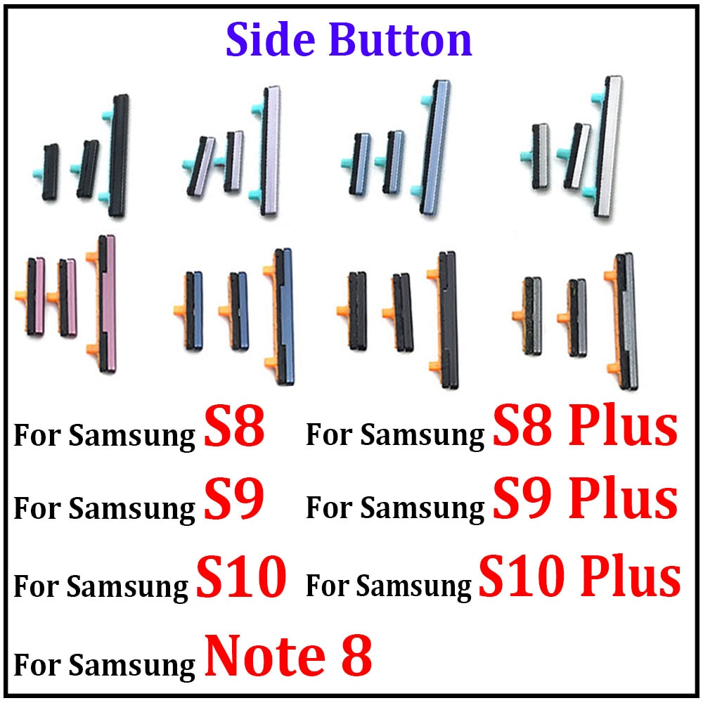 อะไหล่ปุ่มปรับระดับเสียง + Power On / Off สําหรับ Samsung Galaxy Note 8 S8 S9 S10 Plus