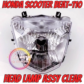 ชุดฝาครอบไฟหน้า LED ใส สีขาว สําหรับสกูตเตอร์ HONDA BEAT110 V1 BEAT-110 LAMPU MENTOL PUTIH