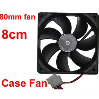 พัดลมระบายความร้อน คอม PC Fan Case PC พัดลม 8CM สีดำ