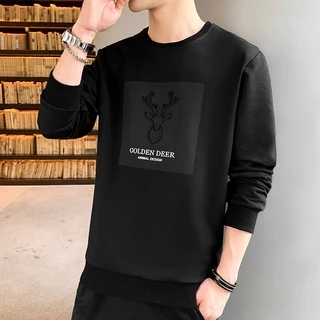 เสื้อแขนยาวกันหนาวทรงหลวม เสื้อสเวตเตอร์สไตล์เกาหลีสำหรับผู้ชาย แฟชั่น ผ้านุ่มเนื้อหนา ใส่สบาย