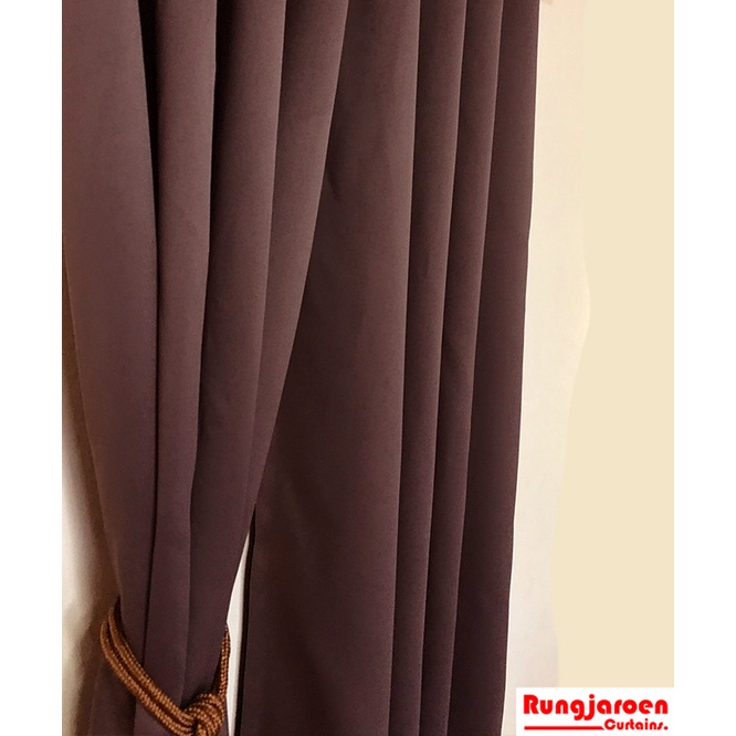 แนะนำ ผ้าม่าน ผ้าม่านสีน้ำตาล แบบตาไก่ สีพื้น Blackout UV ตกแต่งบ้าน By ร้านรุ่งเจริญผ้าม่าน ราคาพิเศษ มีเก็บเงินปลายทาง
