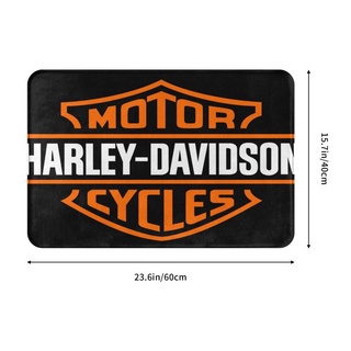 พรมเช็ดเท้า พรมเช็ดเท้า กันลื่น ลาย Harley Davidson ขนาด 40x60 ซม. ของใช้ในสวน ทางเข้า และห้องครัว