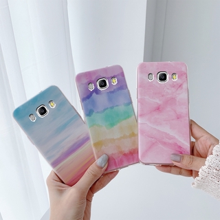 เคสโทรศัพท์มือถือแบบนิ่ม ลายหินอ่อน @ REALFASIHION สําหรับ Samsung Galaxy J3 J5 J7 2016 2015 J7 Pro 2017 J7 Prime J4 Plus J7 Plus J2 Prime Grand Prime J7 Core C9 Pro